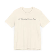 Load image into Gallery viewer, “On Wednesdays We wear Lashes” Jersey Tee