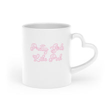 Load image into Gallery viewer, “Pretty Girls like Pink” Heart-Shaped Mug