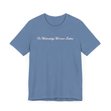Load image into Gallery viewer, (Pink) “On Wednesdays We wear Lashes” Jersey Tee