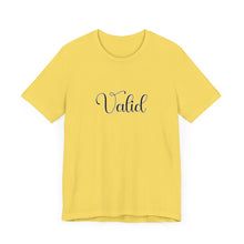Load image into Gallery viewer, (Black) “Valid” Jersey Tee