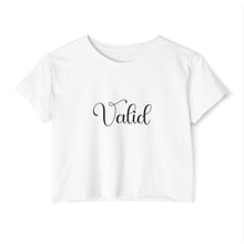 Load image into Gallery viewer, (Black) “Valid” Crop Top