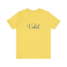 Load image into Gallery viewer, (Black) “Valid” Jersey Tee