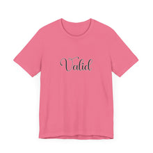 Load image into Gallery viewer, (Black) “Valid” Jersey Tee