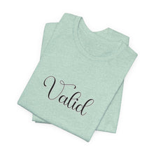 Load image into Gallery viewer, (Black) “Valid” Jersey Tee