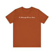 Load image into Gallery viewer, (Pink) “On Wednesdays We wear Lashes” Jersey Tee