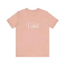 Load image into Gallery viewer, (White) “Valid” Jersey Tee
