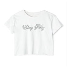 Load image into Gallery viewer, (White) “Vibing Pretty” Crop Top