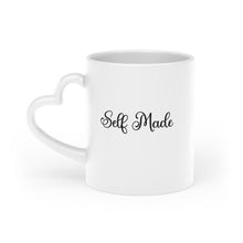 Load image into Gallery viewer, "Self made" (black) Heart-Shaped Mug
