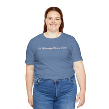 Load image into Gallery viewer, (Pink) “On Wednesdays We wear Lashes” Jersey Tee