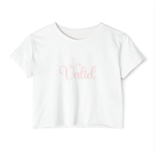 Load image into Gallery viewer, (Pink) “Valid” Crop Top