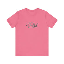 Load image into Gallery viewer, (Black) “Valid” Jersey Tee