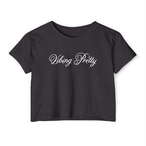 (White) “Vibing Pretty” Crop Top