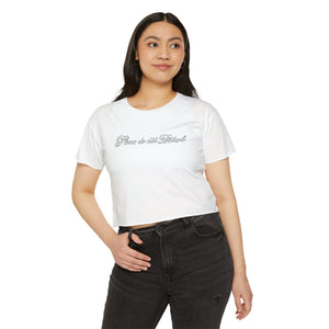 (White) “Please Do Not Disturb” Crop Top