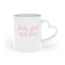 Load image into Gallery viewer, “Pretty Girls like Pink” Heart-Shaped Mug
