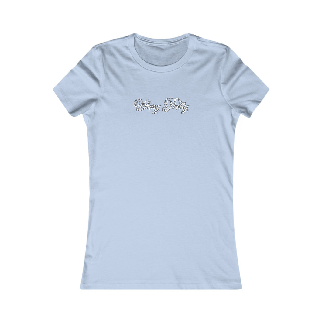 (White) “Vibing Pretty” Feminine Tee