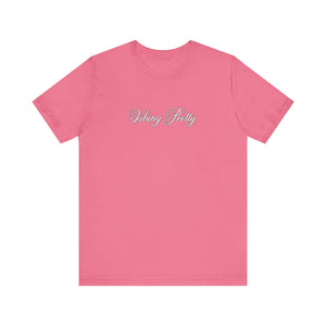 (White) “Vibing Pretty” Jersey Tee