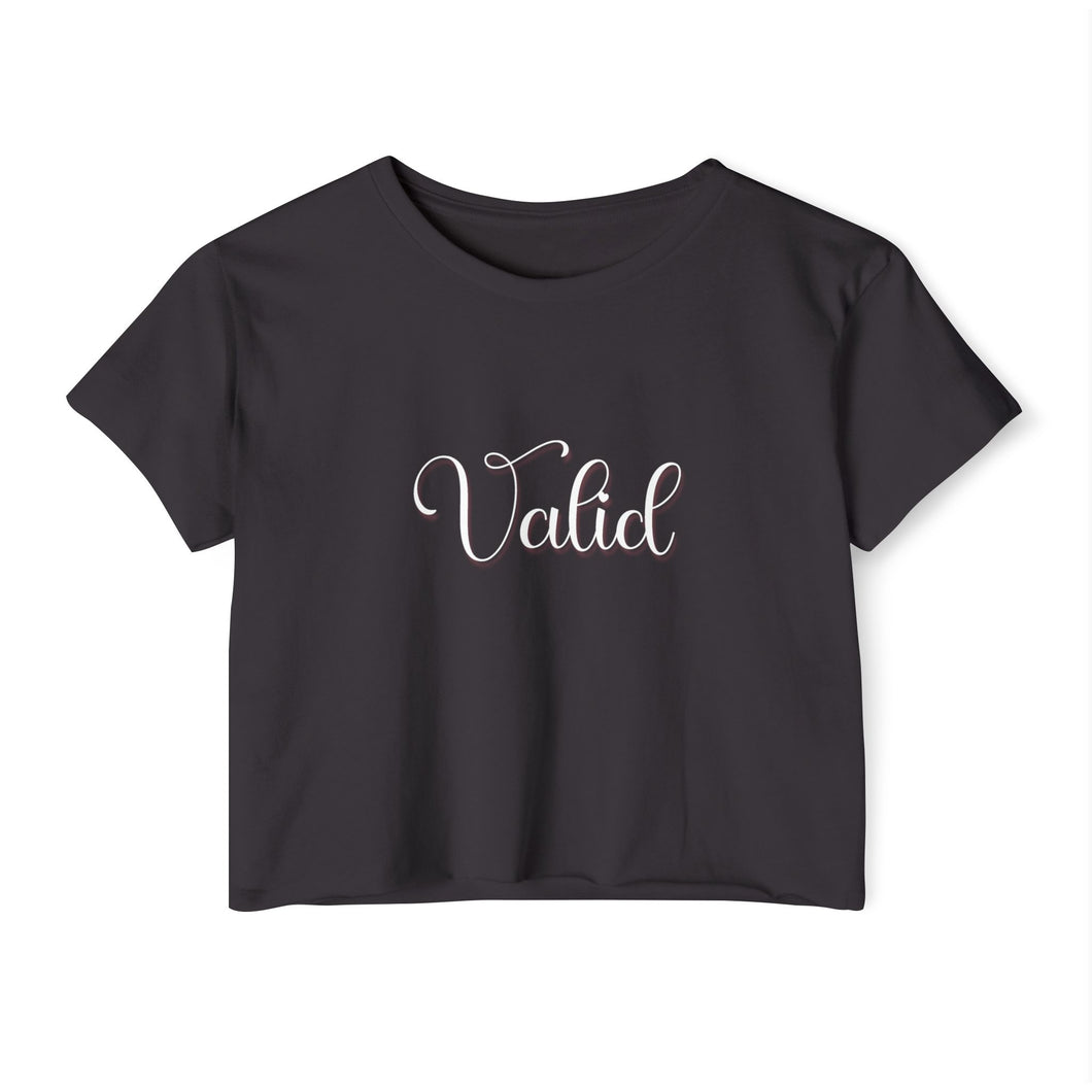 (White) “Valid” Crop Top