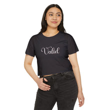 Load image into Gallery viewer, (White) “Valid” Crop Top
