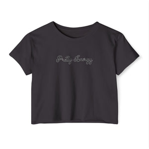 (Black) “Pretty Energy” Crop Top