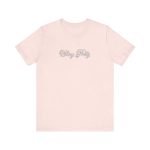 (White) “Vibing Pretty” Jersey Tee