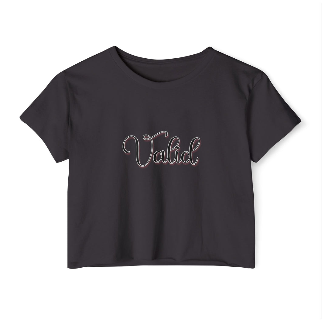 (Black) “Valid” Crop Top