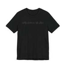 Load image into Gallery viewer, “My Lashes are Up Here” Jersey Tee
