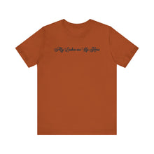 Load image into Gallery viewer, “My Lashes are Up Here” Jersey Tee
