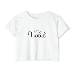 (Black) “Valid” Crop Top