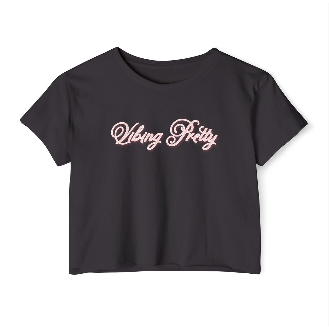 (Pink) “Vibing Pretty” Crop Top