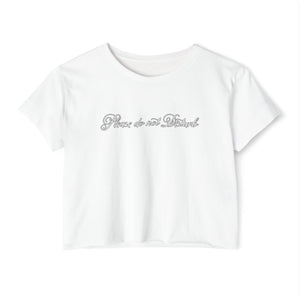 (White) “Please Do Not Disturb” Crop Top