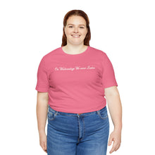 Load image into Gallery viewer, (Pink) “On Wednesdays We wear Lashes” Jersey Tee
