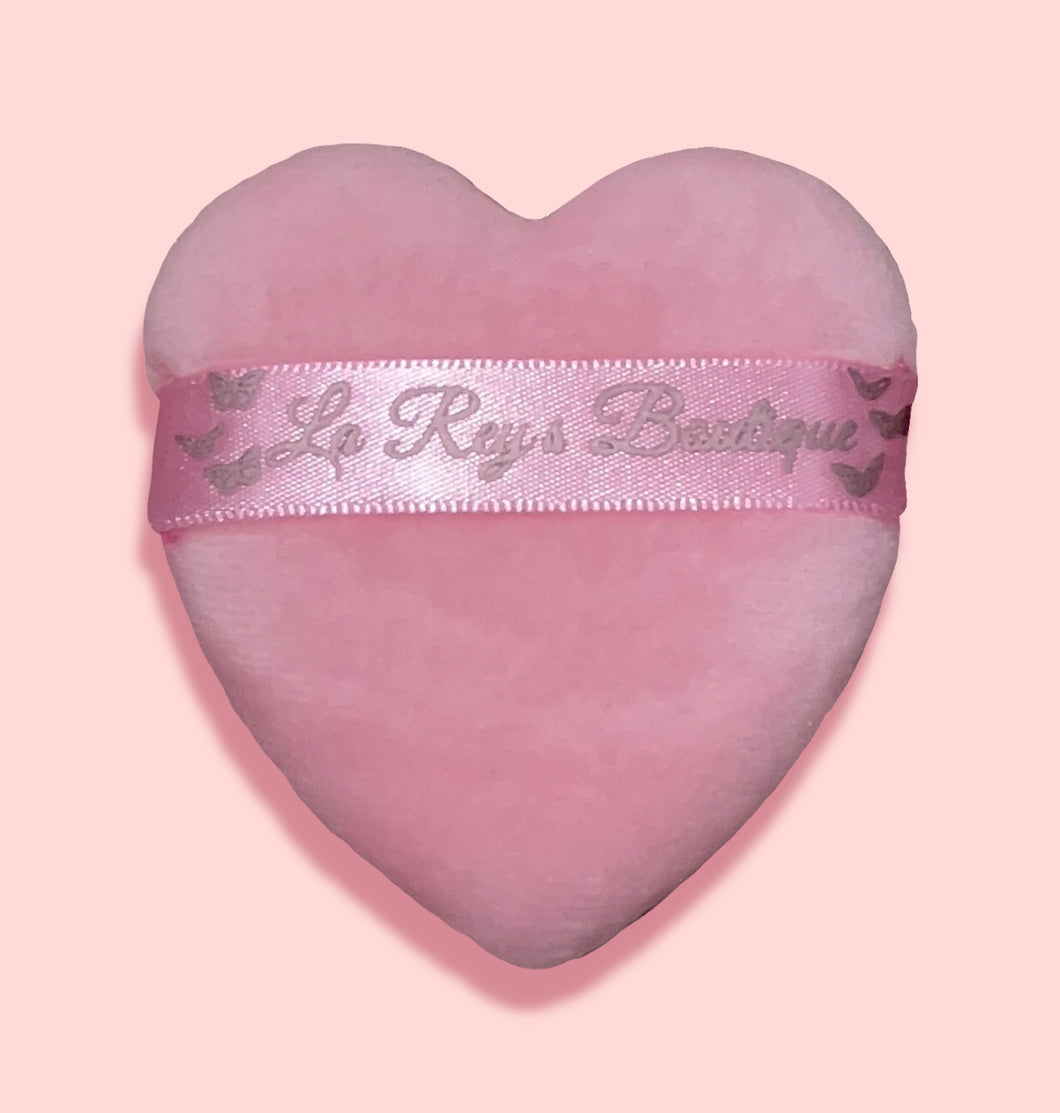 Pink Heart Powder Puff