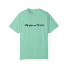 Load image into Gallery viewer, “My Lashes are Up Here” Comfort T-shirt
