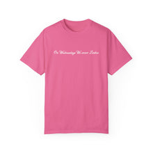 Load image into Gallery viewer, (Pink) “On Wednesdays We wear Lashes” Comfort T-shirt
