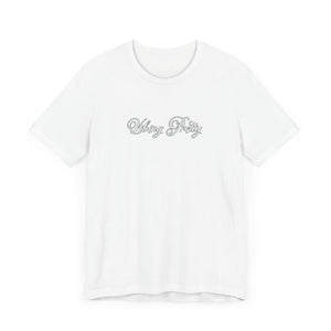 (White) “Vibing Pretty” Jersey Tee